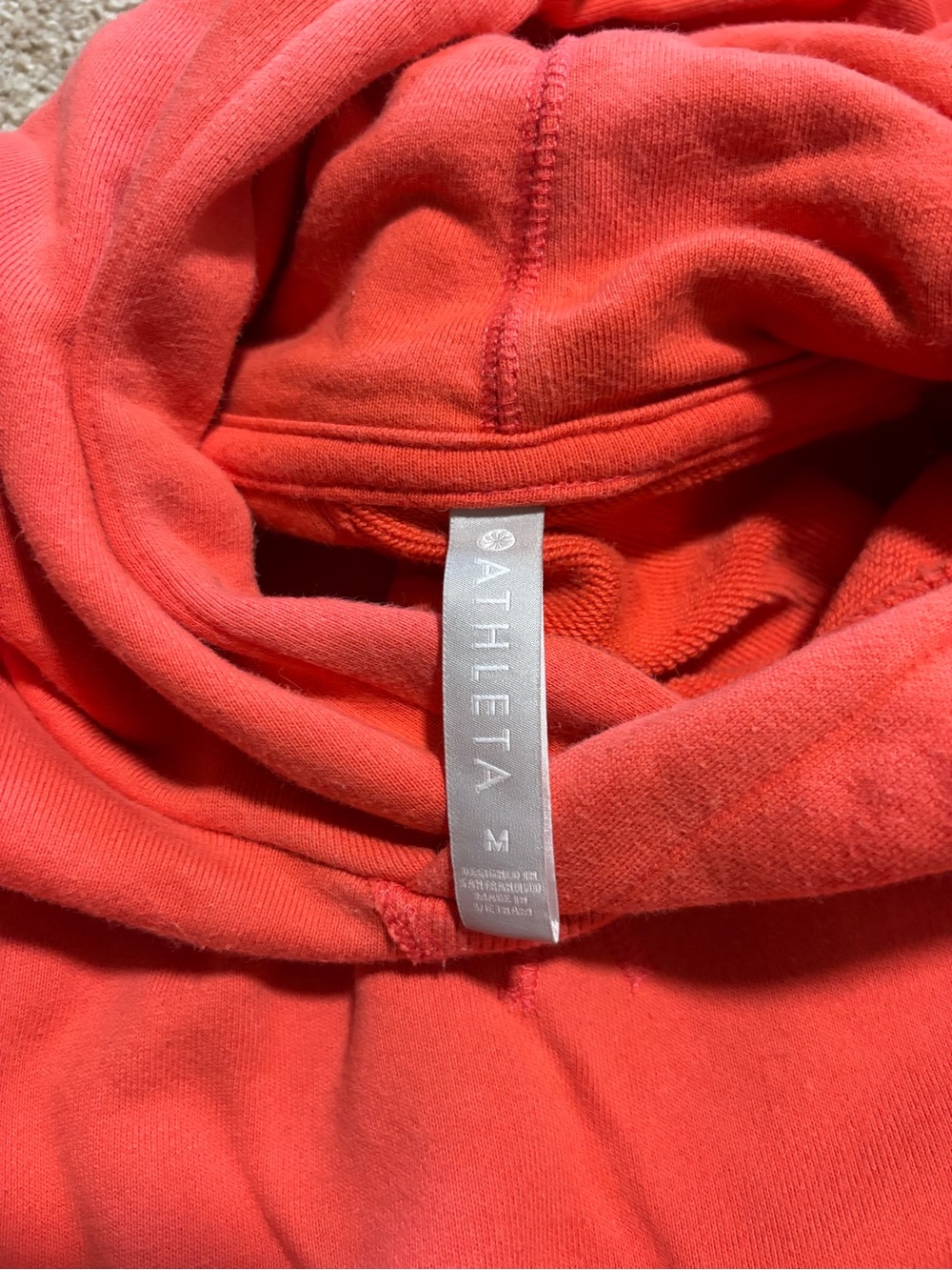 Athleta Coral Cowl Neck Hoodie Sweater